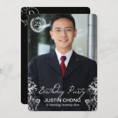 Invitations modernes élégantes d'anniversaire de (Devant / Derrière)