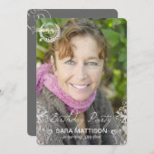 Invitations modernes élégantes d'anniversaire de (Devant / Derrière)