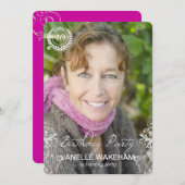 Invitations modernes élégantes d'anniversaire de (Devant / Derrière)