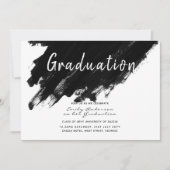 Invitations modernes - Peinture noir blanc (Devant)
