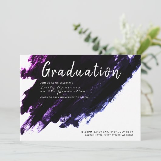 Invitations modernes - Peinture noir violet (Debout devant)