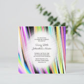 Invitations modernes Rainbow Art Wedding (Debout devant)