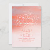 Invitations modernes roses de mariage de (Devant)