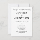 Invitations modernes simples de dîner de (Devant)