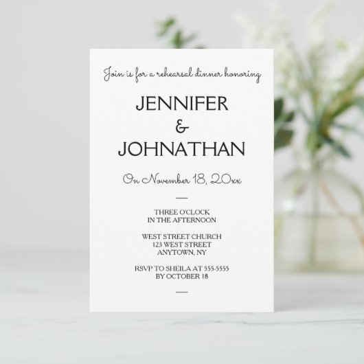 Invitations modernes simples de dîner de (Debout devant)