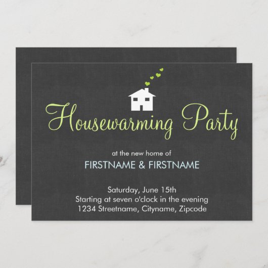 Invitations modernes simples de partie de (Devant / Derrière)