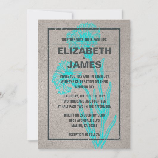 Invitations modernes vintages de mariage (Devant)