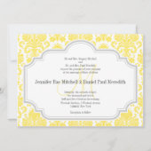 Invitations Monogram M Yellow Mariage damassé (Devant)
