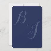 Invitations Monogrammed Round Marine Blue Wedding (Dos)