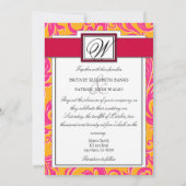Invitations Monogrammes Damask Orange & Pink Weddi (Dos)