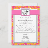 Invitations Monogrammes Damask Orange & Pink Weddi (Dos)