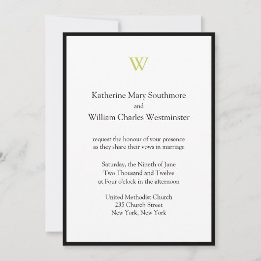 Invitations Monogrammes de mariage abordables (Devant)