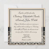 Invitations Monogrammes Ivory et Black Mariage dam (Dos)