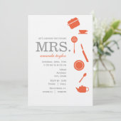 Invitations Monogrammes Orange Bridal Shower (Debout devant)
