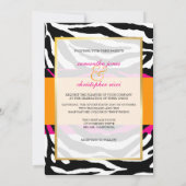 Invitations Monogrammes/Pink Hot/Orange/Zebra Wedd (Dos)