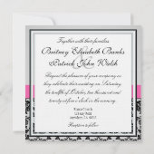 Invitations Monogrammes Pink & Silver Mariage dama (Dos)