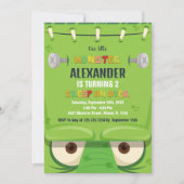 Invitations Monster Anniversaire, Monster Vert (Devant)