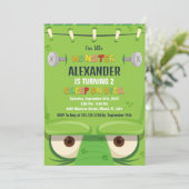 Invitations Monster Anniversaire, Monster Vert (Debout devant)