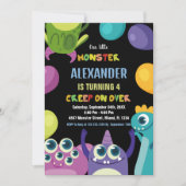 Invitations Monster Anniversaire, Monsters (Devant)