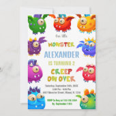 Invitations Monster Anniversaire, Monstres Volant (Devant)