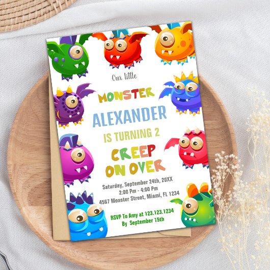 Invitations Monster Anniversaire, Monstres Volant