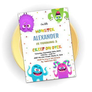 Invitations Monster Anniversaire Vert