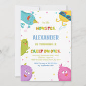 Invitations Monster Anniversaire Vert clair (Devant)