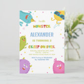 Invitations Monster Anniversaire Vert clair (Debout devant)