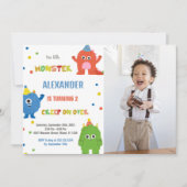 Invitations Monster Birthday avec photo (Devant)