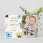 Invitations Monster Birthday avec photo (Debout devant)