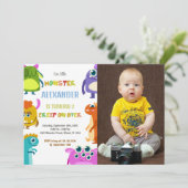 Invitations Monster Birthday avec photo (Debout devant)