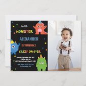 Invitations Monster Birthday avec photo (Devant)