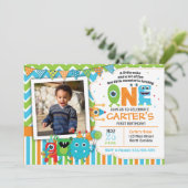 Invitations Monster First Birthday (Debout devant)