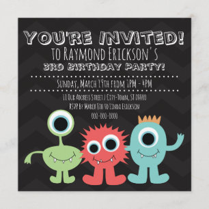 Invitations Monster Theme Anniversaire Fête