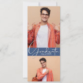 Invitations Multi Photo Blue Graduation Party (Devant)