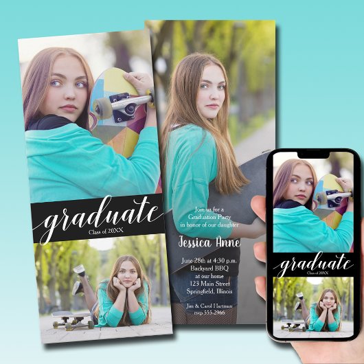 Invitations multi-photo Graduation Party