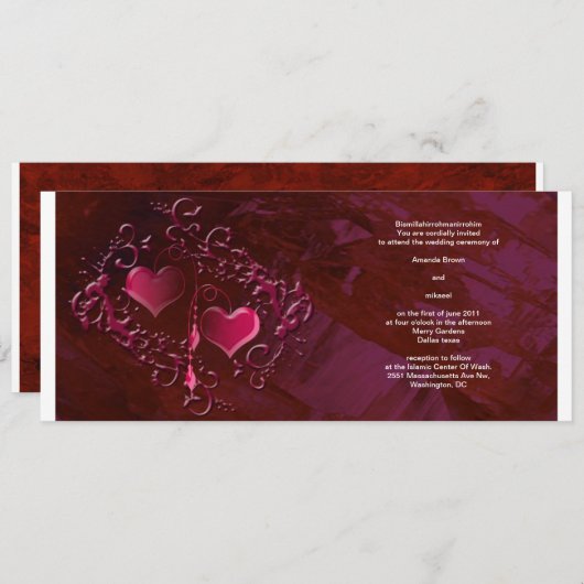 invitations musulmanes de mariages (Devant / Derrière)
