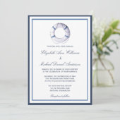 Invitations nautiques bleues de mariage d'anneau (Debout devant)