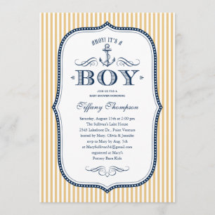 Invitations nautiques de baby shower