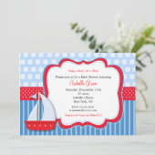 Invitations nautiques de baby shower de Saiboat (Debout devant)