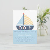 Invitations nautiques de baby shower de voilier (Debout devant)