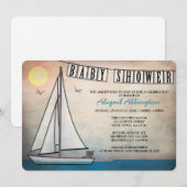 Invitations nautiques de baby shower de voilier (Devant / Derrière)
