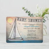 Invitations nautiques de baby shower de voilier (Debout devant)