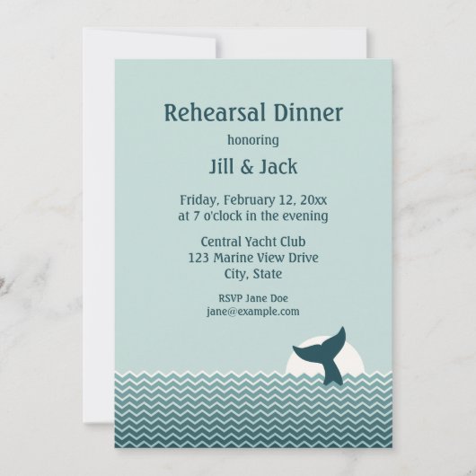 Invitations nautiques de dîner de répétition de (Devant)