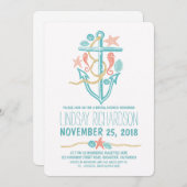 Invitations nautiques de douche nuptiale (Devant / Derrière)