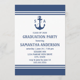 Invitations nautiques de fête de remise des