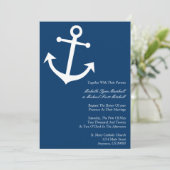 Invitations nautiques de mariage d'Ancre de bateau (Debout devant)