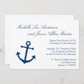 Invitations nautiques de mariage d'Ancre de bateau (Devant / Derrière)