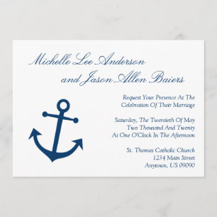 Invitations nautiques de mariage d'Ancre de bateau