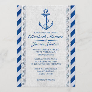 Invitations nautiques de mariage d'Ancre rustique